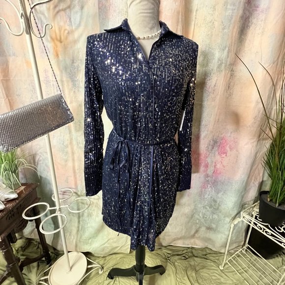 intempo sequin dress Intempo | Dresses | New Intempo Sequin Mini Hidden Button Down Cocktail  Prom Semi Formal Dress